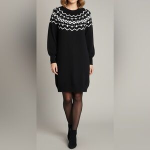 Loft black long-sleeved dress, size M, soft fabric.